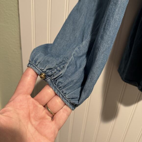 Universal Thread Chambray Denim Peplum Top Size XXL - Picture 4 of 7